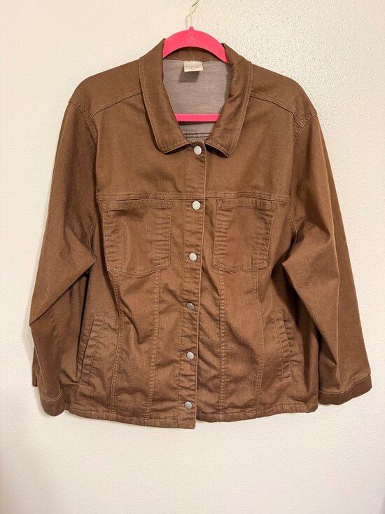 Blair Jackets & Blazers - Blair Denim Jacket Brown Pockets Classic Boho Womans 3X